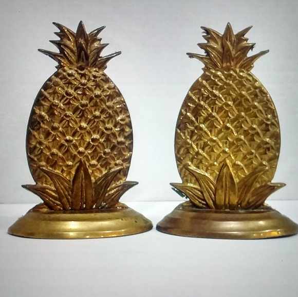 Vintage Brass Pineapple Bookends